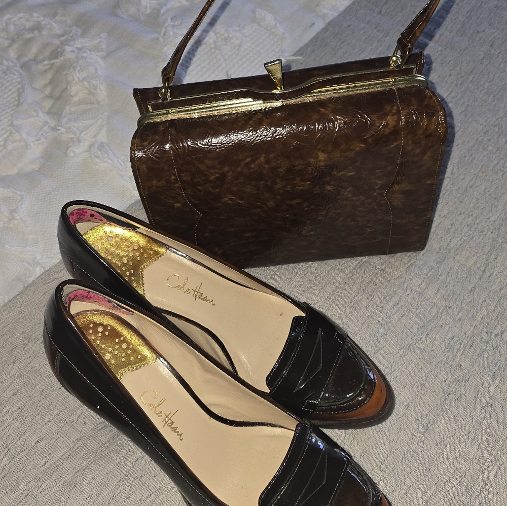 New Cole Haan Loafer Heels - Patent Leather Ombré Brown w/ Nike Air sole